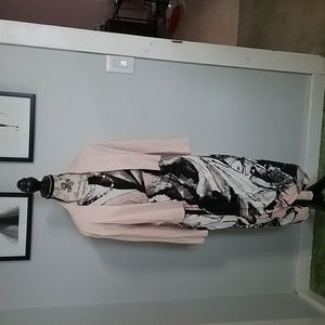 CONNECTED APPAREL EUC Spring Pink $ Black Swirl Patterned Size 12 Dress